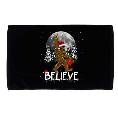 Santa Bigfoot Christmas Sasquatch Believe Microfiber Hand Towel