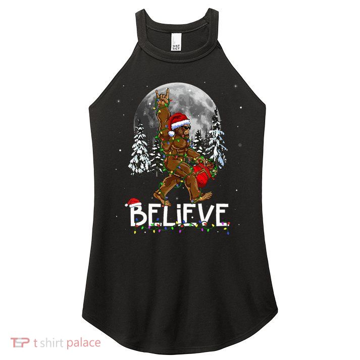 Santa Bigfoot Christmas Sasquatch Believe Women's Perfect Tri Rocker Tank