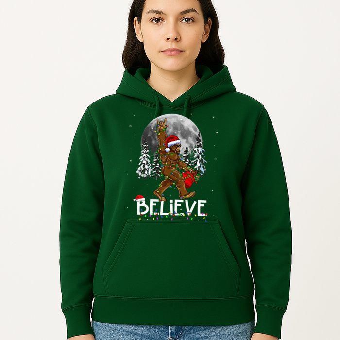 Santa Bigfoot Christmas Sasquatch Believe Hoodie