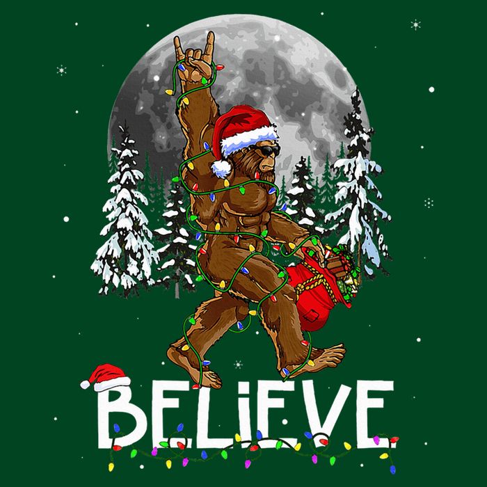 Santa Bigfoot Christmas Sasquatch Believe Hoodie