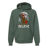 Santa Bigfoot Christmas Sasquatch Believe Premium Hoodie