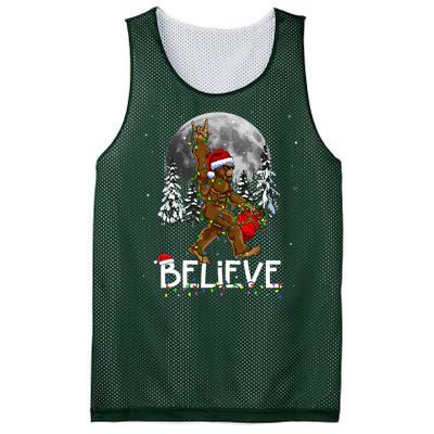 Santa Bigfoot Christmas Sasquatch Believe Mesh Reversible Basketball Jersey Tank