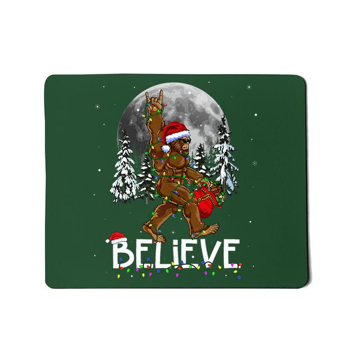 Santa Bigfoot Christmas Sasquatch Believe Mousepad