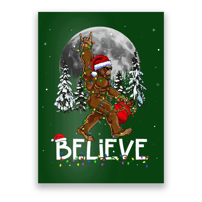 Santa Bigfoot Christmas Sasquatch Believe Poster