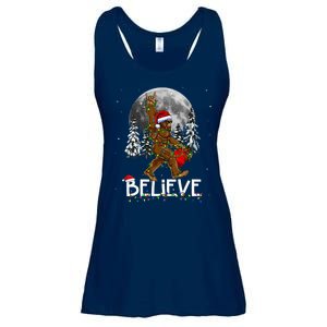 Santa Bigfoot Christmas Sasquatch Believe Ladies Essential Flowy Tank