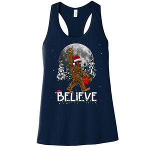 Santa Bigfoot Christmas Sasquatch Believe Women's Racerback Tank