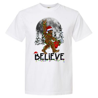 Santa Bigfoot Christmas Sasquatch Believe Garment-Dyed Heavyweight T-Shirt