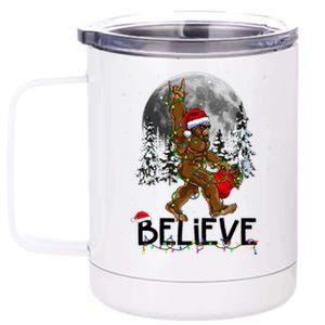 Santa Bigfoot Christmas Sasquatch Believe 12 oz Stainless Steel Tumbler Cup