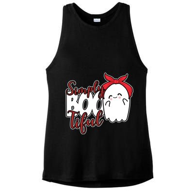 Simply Bootiful Cute Halloween Ghost Ladies PosiCharge Tri-Blend Wicking Tank