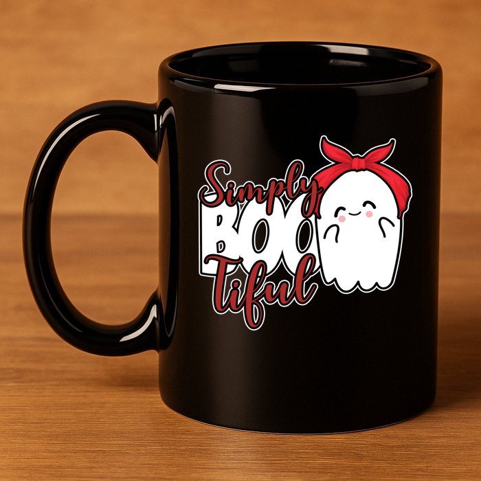 Simply Bootiful Cute Halloween Ghost 11oz C Handle Ceramic Mug