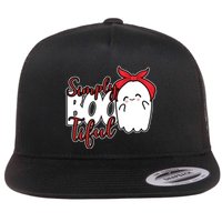 Simply Bootiful Cute Halloween Ghost Flat Bill Trucker Hat