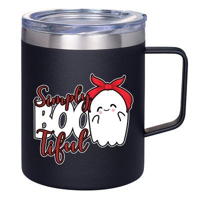 Simply Bootiful Cute Halloween Ghost 12oz Stainless Steel Coffee Mug