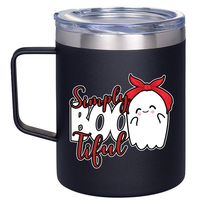 Simply Bootiful Cute Halloween Ghost 12oz Stainless Steel Coffee Mug