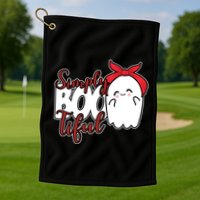 Simply Bootiful Cute Halloween Ghost Golf Towel