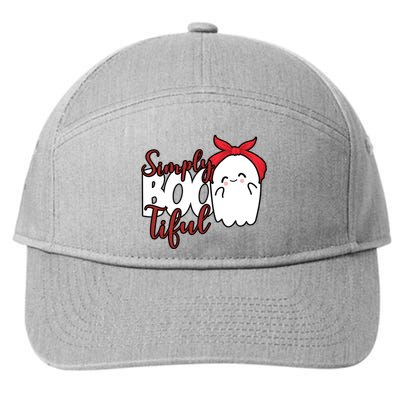 Simply Bootiful Cute Halloween Ghost 7-Panel Snapback Hat
