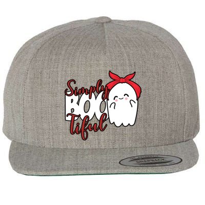 Simply Bootiful Cute Halloween Ghost Wool Snapback Cap