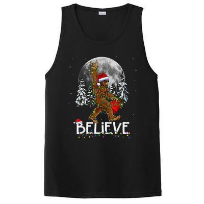 Santa Bigfoot Christmas Lights Funny Sasquatch Believe Xmas PosiCharge Competitor Tank