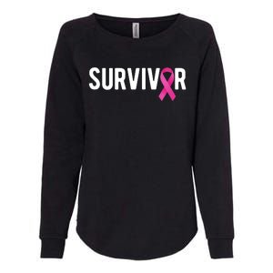 Survivor Breast Cancer Awareness Ribbon Womens California Wash Sweatshirt