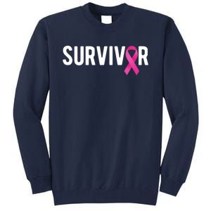 Survivor Breast Cancer Awareness Ribbon Tall Sweatshirt