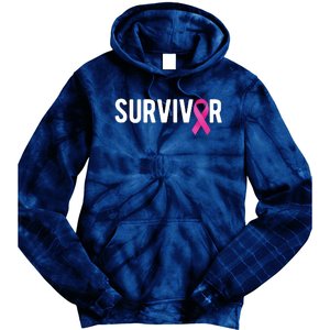 Survivor Breast Cancer Awareness Ribbon Tie Dye Hoodie