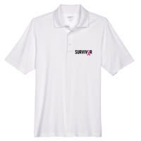 Survivor Breast Cancer Awareness Ribbon Men's Origin Performance Pique Polo