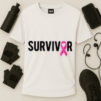 Survivor Breast Cancer Awareness Ribbon Performance Shirt
