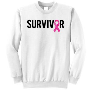 Survivor Breast Cancer Awareness Ribbon Sweatshirt