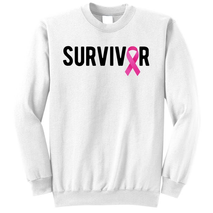 Survivor Breast Cancer Awareness Ribbon Sweatshirt