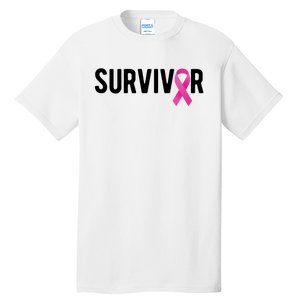 Survivor Breast Cancer Awareness Ribbon Tall T-Shirt