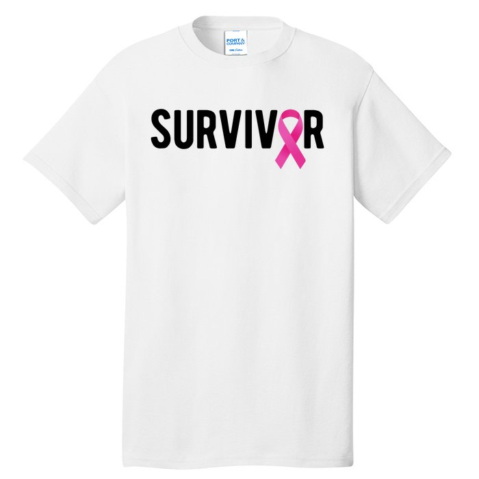 Survivor Breast Cancer Awareness Ribbon Tall T-Shirt