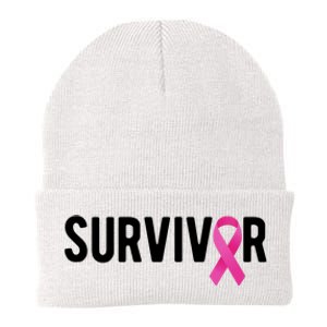 Survivor Breast Cancer Awareness Ribbon Knit Cap Winter Beanie