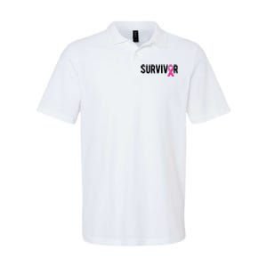 Survivor Breast Cancer Awareness Ribbon Softstyle Adult Sport Polo