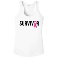 Survivor Breast Cancer Awareness Ribbon Ladies PosiCharge Competitor Racerback Tank