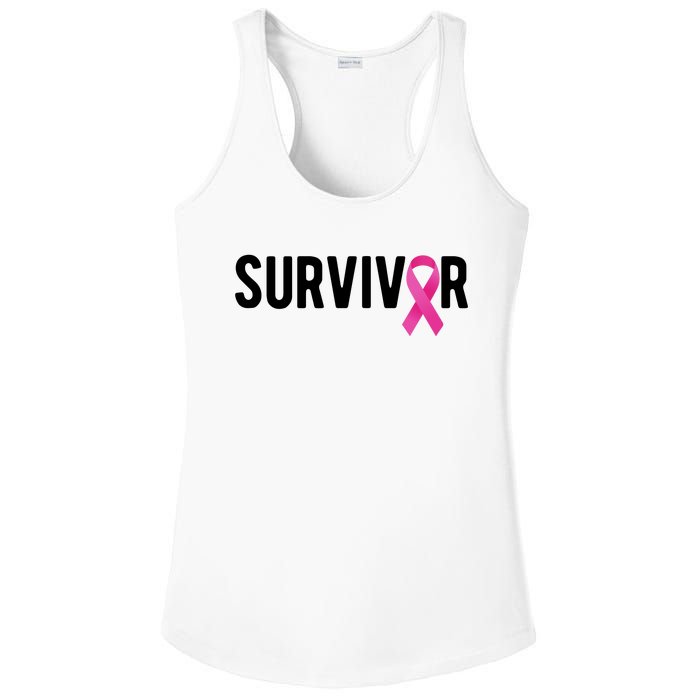 Survivor Breast Cancer Awareness Ribbon Ladies PosiCharge Competitor Racerback Tank