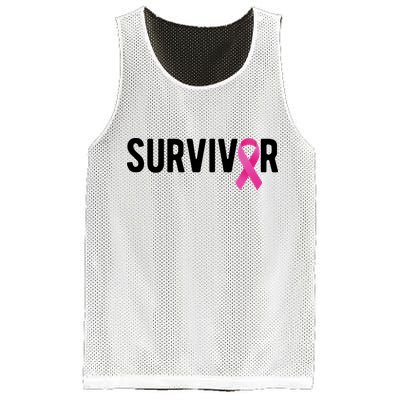 Survivor Breast Cancer Awareness Ribbon Mesh Reversible Basketball Jersey Tank
