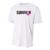 Survivor Breast Cancer Awareness Ribbon Youth Performance Sprint T-Shirt