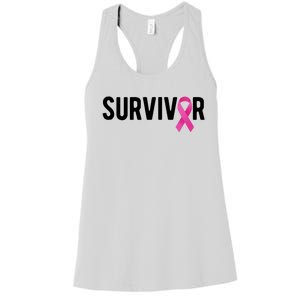 Survivor Breast Cancer Awareness Ribbon Women's Racerback Tank