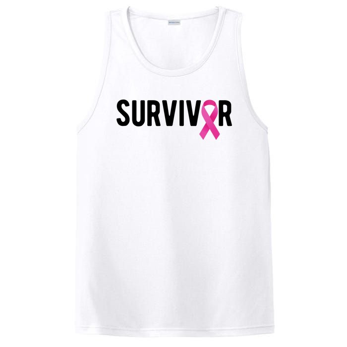 Survivor Breast Cancer Awareness Ribbon PosiCharge Competitor Tank