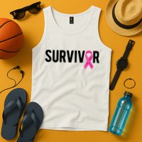 Survivor Breast Cancer Awareness Ribbon Tank Top