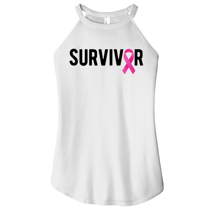 Survivor Breast Cancer Awareness Ribbon Women's Perfect Tri Rocker Tank
