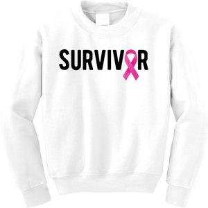 Survivor Breast Cancer Awareness Ribbon Kids Sweatshirt