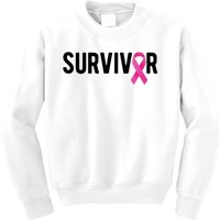 Survivor Breast Cancer Awareness Ribbon Kids Sweatshirt