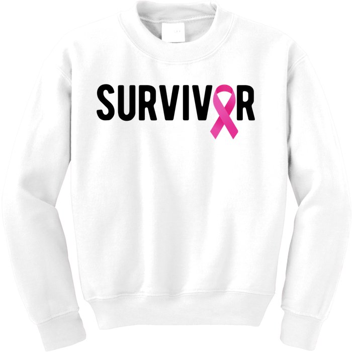 Survivor Breast Cancer Awareness Ribbon Kids Sweatshirt