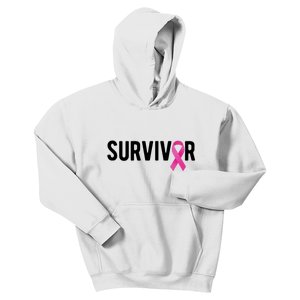 Survivor Breast Cancer Awareness Ribbon Kids Hoodie