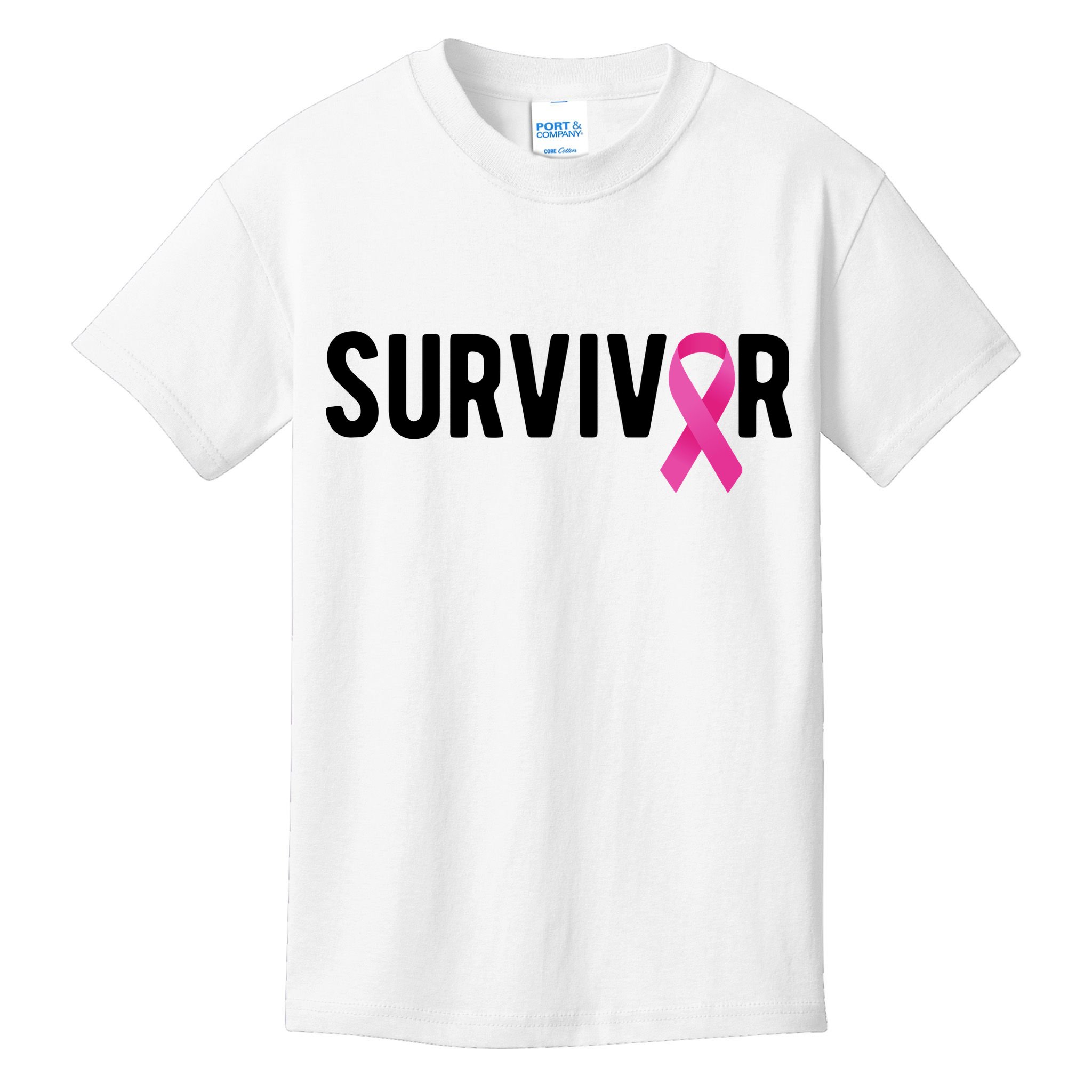 Survivor Breast Cancer Awareness Ribbon Kids T-Shirt