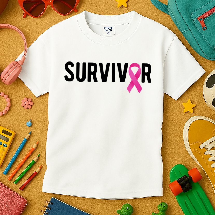 Survivor Breast Cancer Awareness Ribbon Kids T-Shirt