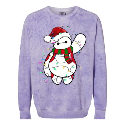 Santa Baymax Christmas Lights Baymax Christmas Baymax Xmas L Colorblast Crewneck Sweatshirt