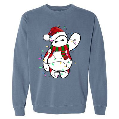 Santa Baymax Christmas Lights Baymax Christmas Baymax Xmas L Garment-Dyed Sweatshirt