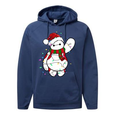 Santa Baymax Christmas Lights Baymax Christmas Baymax Xmas L Performance Fleece Hoodie