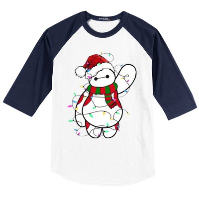 Santa Baymax Christmas Lights Baymax Christmas Baymax Xmas L Baseball Sleeve Shirt